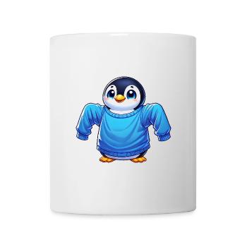 Mignon pingouin de dessin animé Vêtements grande taille - Mug blanc - blanc - Devant