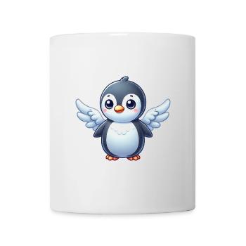 Cute Penguin Comic Angel with Wings - Mug - white - Front