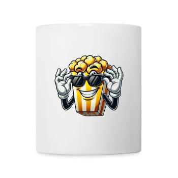 Cartoon Popcorn Comic Sonnenbrille Kino - Tasse - Weiß - Vorne