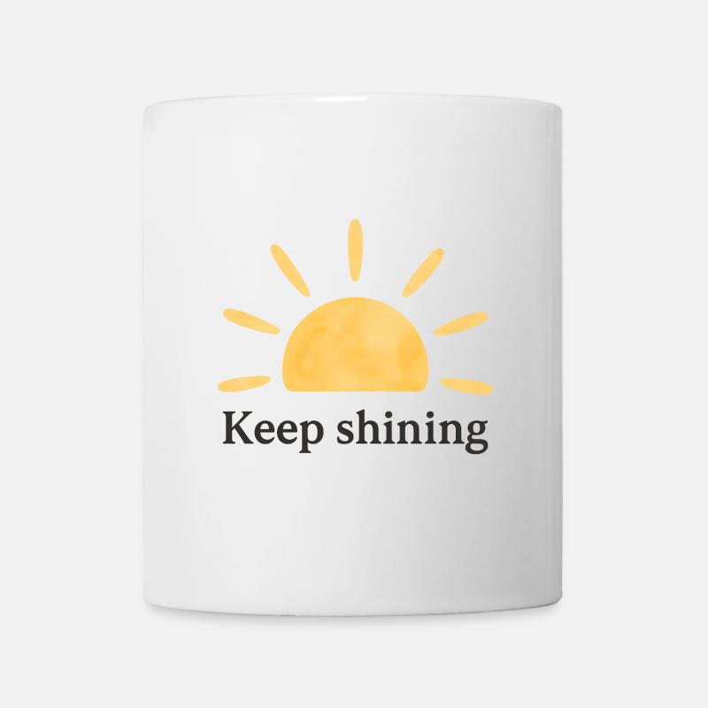 Keep Shining – Sonne – Minimalistisch - Tasse - Weiß