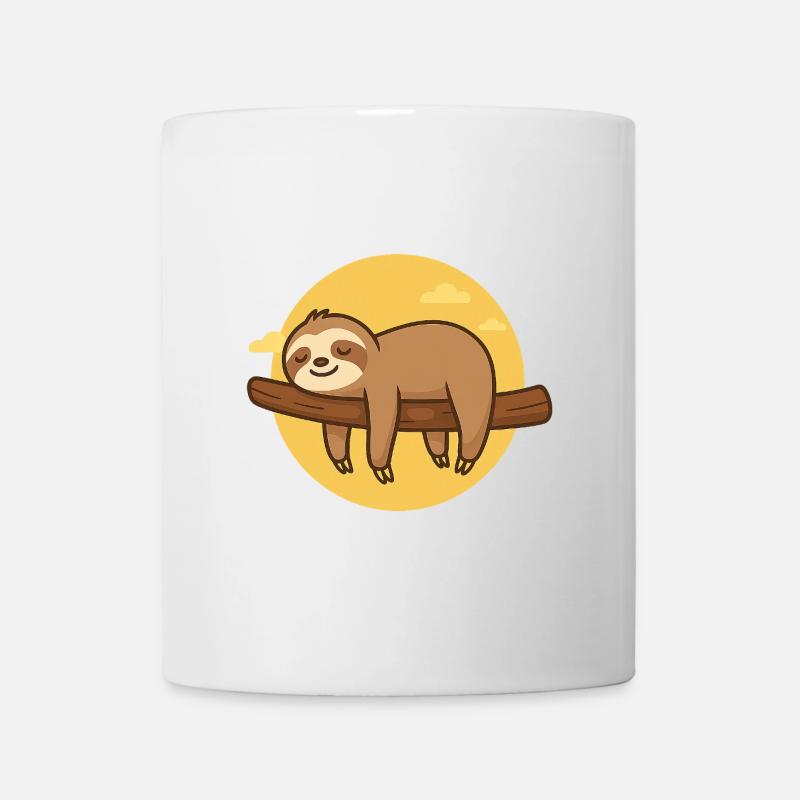 Faultier auf Baum - Tasse - Weiß