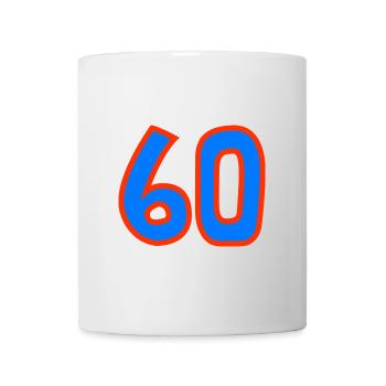 60. 60 ANS. 60e ANNIVERSAIRE. ANNIVERSAIRE 60 ANS. - Mug blanc - blanc - Devant