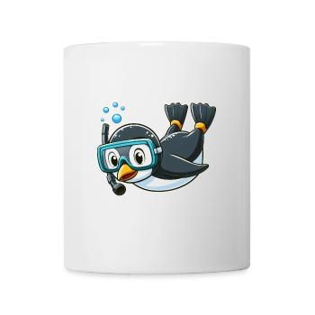 Süßer Pinguin Cartoon Taucher Tiefseetaucher - Tasse - Weiß - Vorne