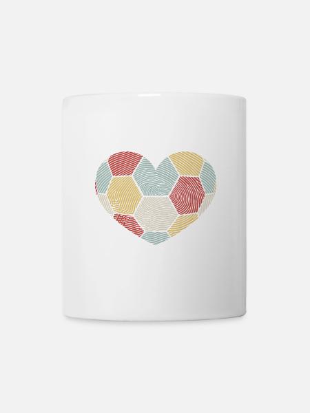 Handball Heart Valentine's Day Fingerprint Retro - Mug - white