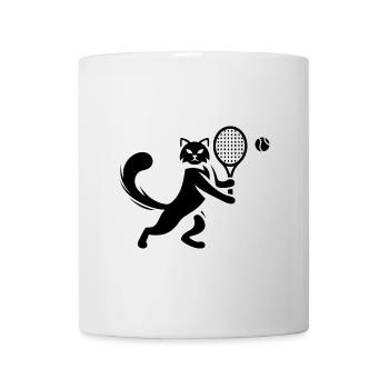 Chat Joueur de Tennis Club Silhouette - Mug blanc - blanc - Devant