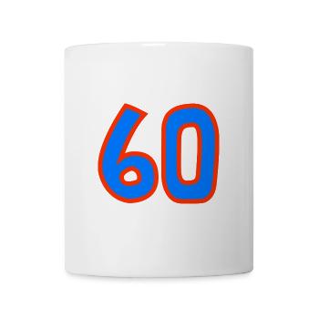 60. 60 ANS. 60e ANNIVERSAIRE. ANNIVERSAIRE 60 ANS. - Mug blanc - blanc - Devant