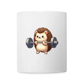 Igel Training Langhantel Workout Cartoon - Tasse - Weiß - Vorne