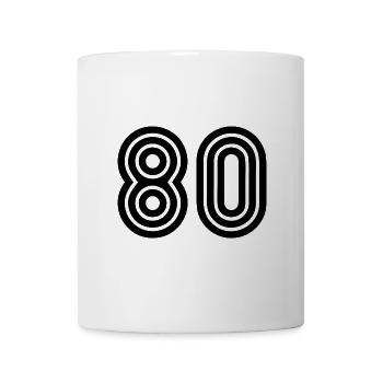 80. 80 JAHRE. 80-JÄHRIGES JUBILÄUM. 80. GEBURTSTAG. - Tasse - Weiß - Vorne