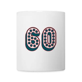 60. 60 YEARS. 60th ANNIVERSARY. 60TH BIRTHDAY. - Mug - white - Front