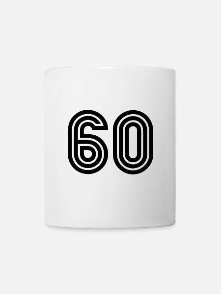 60. 60 ANS. 60e ANNIVERSAIRE. ANNIVERSAIRE 60 ANS. - Mug blanc - blanc