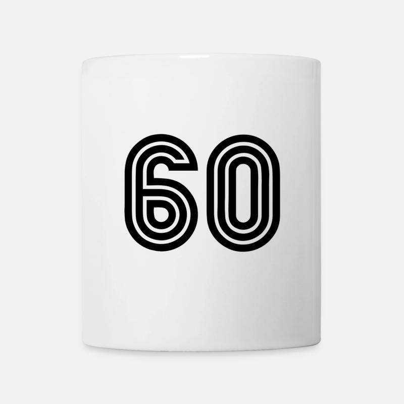60. 60 ANS. 60e ANNIVERSAIRE. ANNIVERSAIRE 60 ANS. - Mug blanc - blanc
