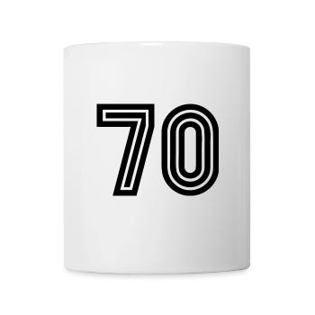 70. 70 YEARS. 70th ANNIVERSARY. 70 YEARS ANNIVERSARY. - Mug - white - Front