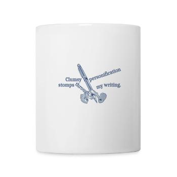 Personnification drôle wrting pen - Mug blanc - blanc - Devant
