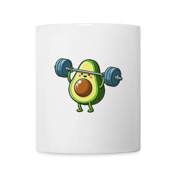 Comic Avocado Workout Fitness Dumbbell - Mug - white - Front