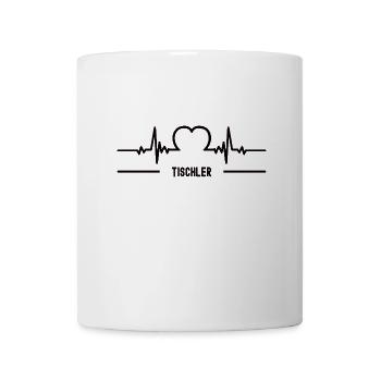 Herzschlag Tischler Herz Bester Mann Tischlerei - Tasse - Weiß - Vorne