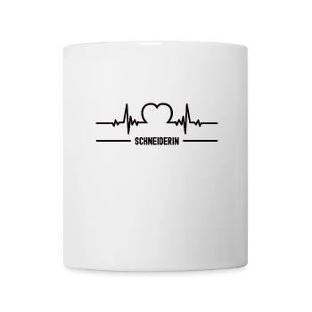 Herzschlag Schneiderin Herz Schneider Schneiderei - Tasse - Weiß - Vorne