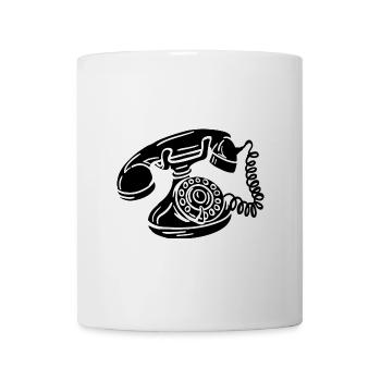 Telefon mit Wähscheibe Retro Oldschool Telefon - Tasse - Weiß - Vorne