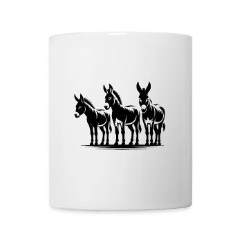 Esel Freunde Gruppen Porträt - Tasse - Weiß - Vorne