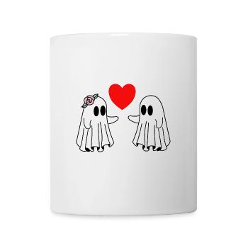 Joyeux Halloween Fantômes Amour Coeur - Mug blanc - blanc - Devant