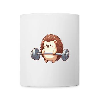 Süßer Igel Langhantel Fitness Workout Cartoon - Tasse - Weiß - Vorne