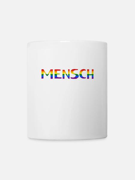 Mensch Regenbogenflagge - Tasse - Weiß