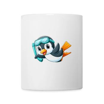Süßer Pinguin Cartoon Taucher Tiefseetaucher - Tasse - Weiß - Vorne
