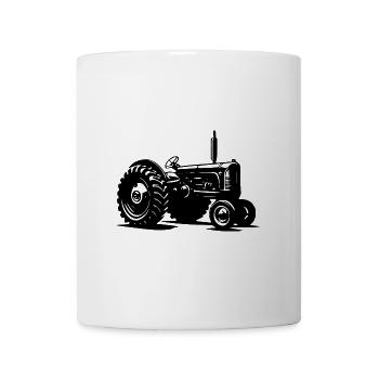 Feld Schlepper Vintage Landmaschinen Traktor - Tasse - Weiß - Vorne
