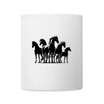Knuffige Pferdebande Pferde auf dem Reitplatz - Tasse - Weiß - Vorne