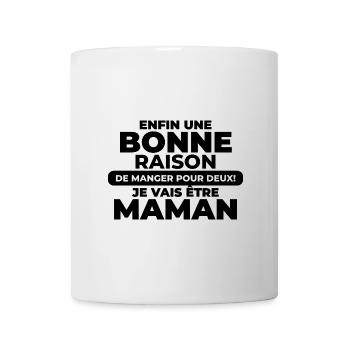 enfin une bonne raison de manger pour deux - Mug blanc - blanc - Devant