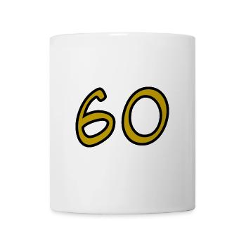 60. 60 JAHRE. 60-JÄHRIGES JUBILÄUM. 60. GEBURTSTAG. - Tasse - Weiß - Vorne