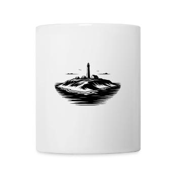 Insel mit Leuchtturm an der Küste - Tasse - Weiß - Vorne