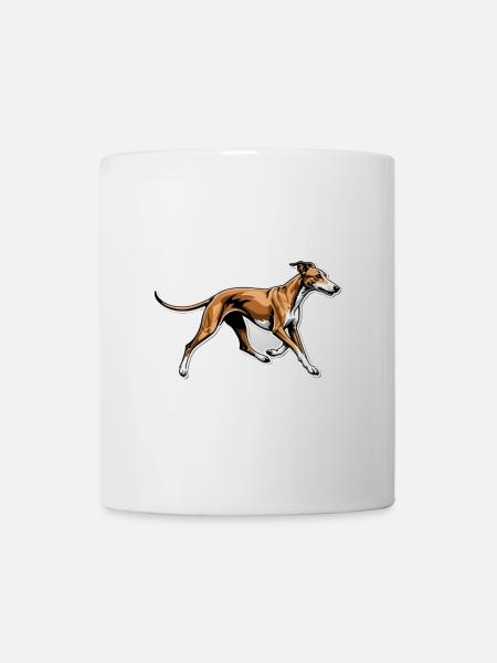 Dynamic Greyhound Running Illustration - Mug - white