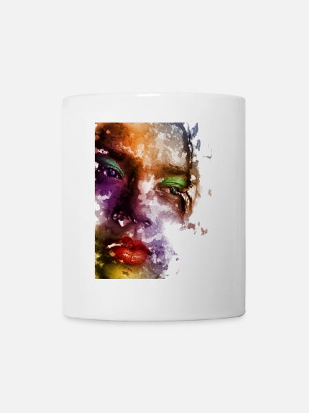 Colored women face - Mug - white
