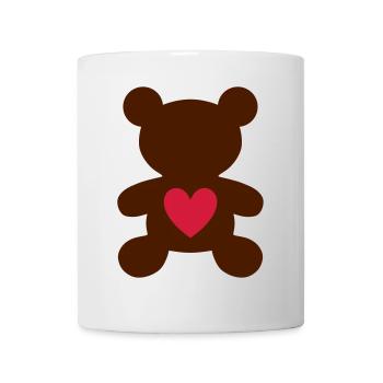 ★ Les couleurs de conception peuvent être modifiées ★ Ours avec un cœur - Mug blanc - blanc - Devant