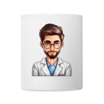 Portrait eines jungen Mannes im Cartoon Stil - Tasse - Weiß - Vorne