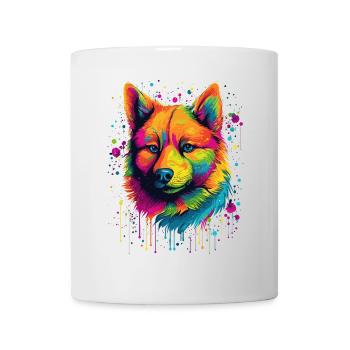 Shiba Inu Chien Néon Coloré - Mug blanc - blanc - Devant
