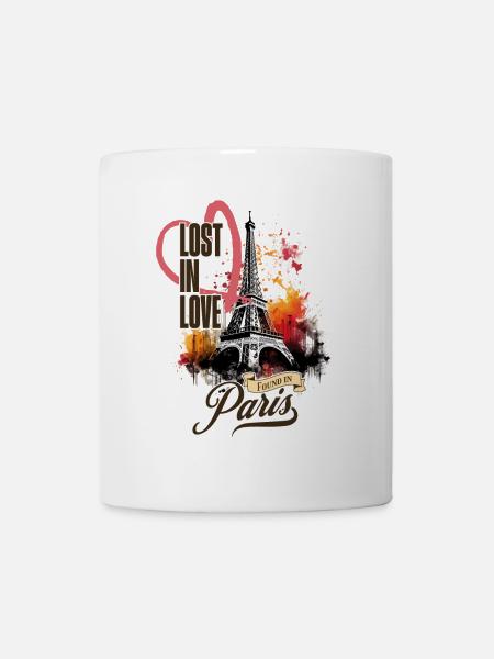 Paris Eiffelturm Frankreich Stadt Skyline Kunst - Tasse - Weiß