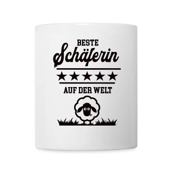 Beste Schäferin Weltbeste Schafhirtin Bäuerin - Tasse - Weiß - Vorne