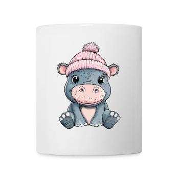 Hippopotamus Cute Cute Baby Kids Animal Cartoon - Mug - white - Front