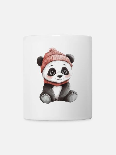 Panda Süß Niedlich Baby Kinder Tier Bär Cartoon - Tasse - Weiß
