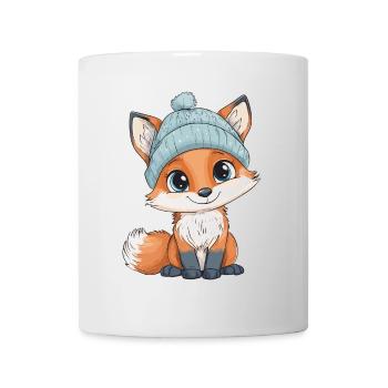 renard mignon mignon bébé enfants animal dessin animé - Mug blanc - blanc - Devant