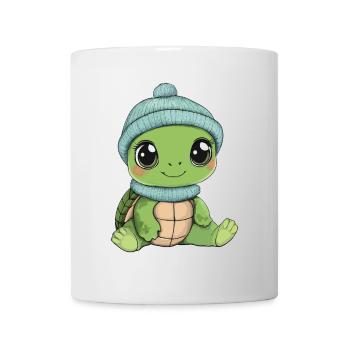 tortue mignon mignon bébé enfants animal dessin animé - Mug blanc - blanc - Devant