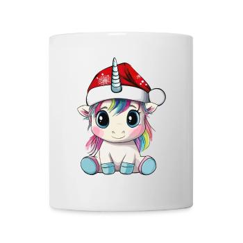 Einhorn Weihnachten Süß Niedlich Weihnachtlich - Tasse - Weiß - Vorne