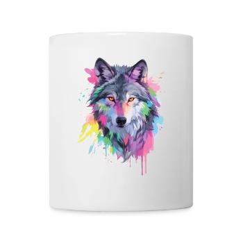 Wolf Wolf Head Predator Forest Nature Wilderness Art - Mug - white - Front
