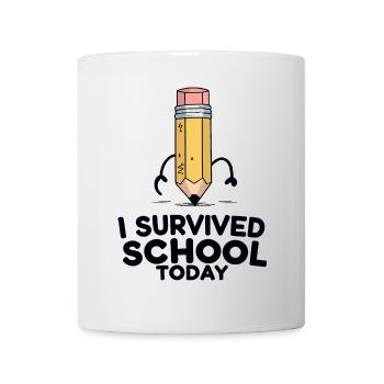Funny School Survival Pencil Design - Tasse - Weiß - Vorne
