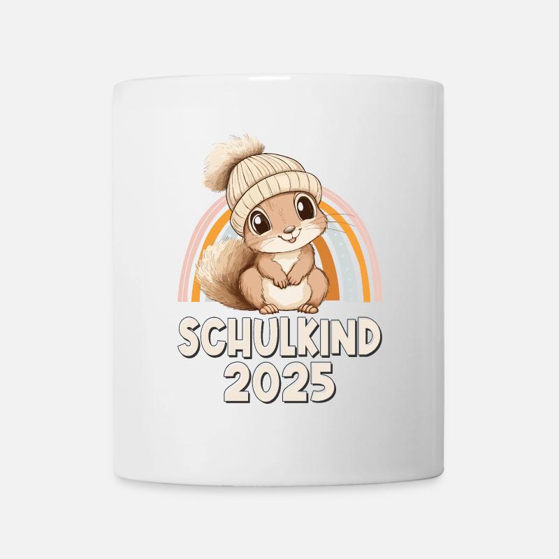 Schulkind 2025 Eichhörnchen Einschulung Schule - Tasse - Weiß