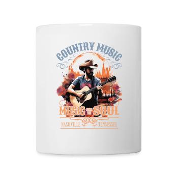 Musique country Guitare Guitariste Chanteur Vintage - Mug blanc - blanc - Devant