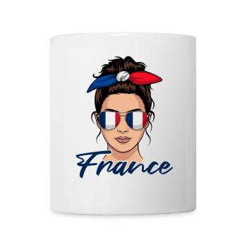 Französisch Mädchen Frau Flagge Frankreich - Tasse - Weiß - Vorne