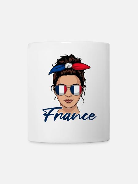 Fille Française Femme Drapeau France - Mug blanc - blanc