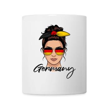 Deutsche Mädchen Frau Flagge Deutschland - Tasse - Weiß - Vorne